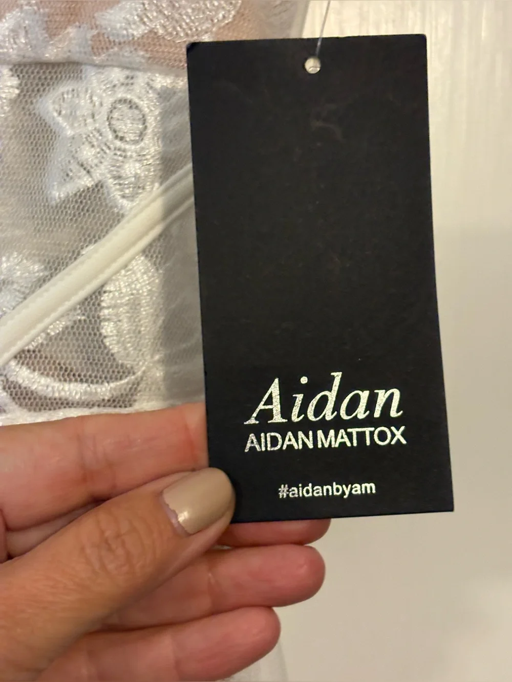 Aidan Mattox Lace Overlay Strapless Evening or Bridal Gown - Picture 8 of 13